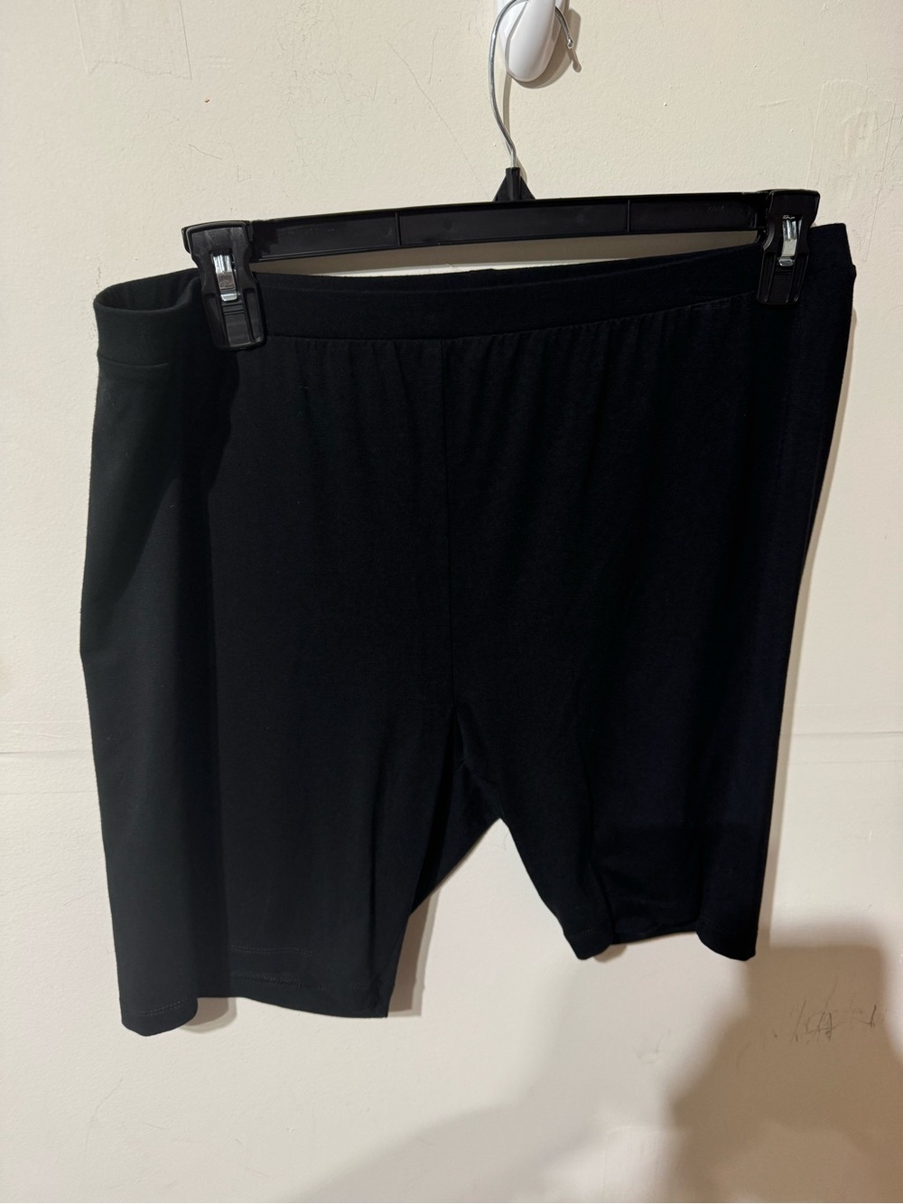 Plus Size Black Mid-Thigh Bike Shorts
